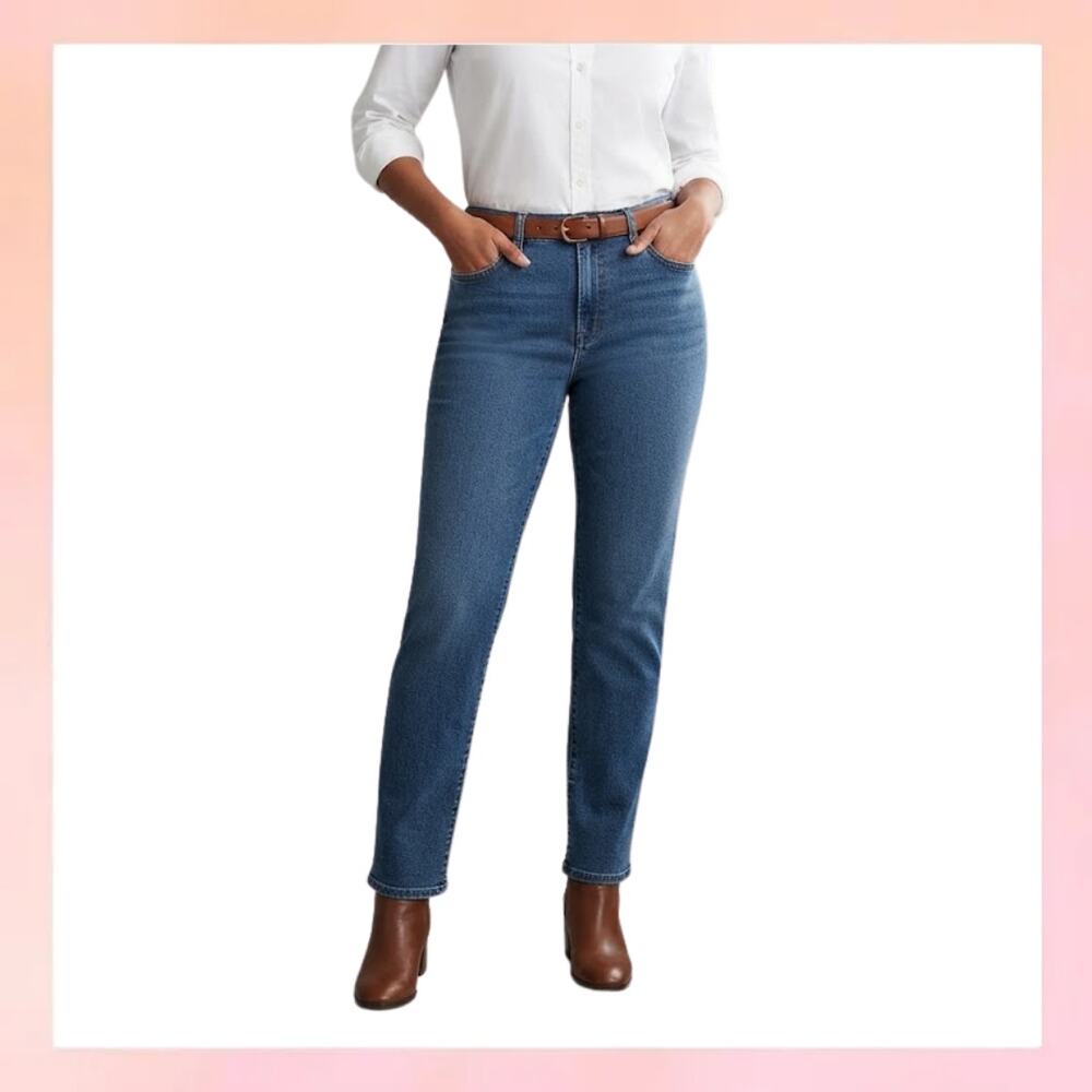 Talbots Slim Straight Ankle Jeans Medium Wash Denim Size 6